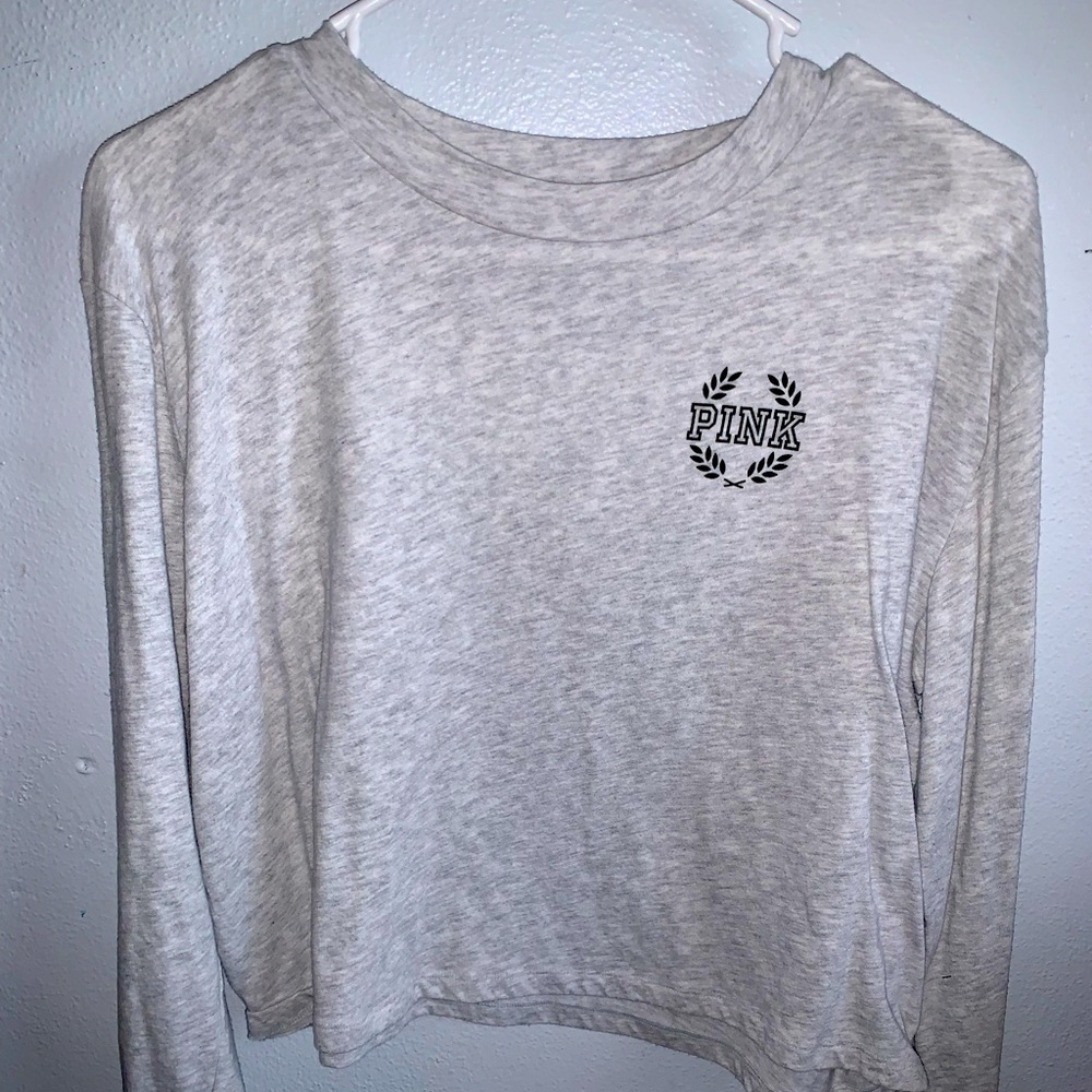PINK long sleeve crop top